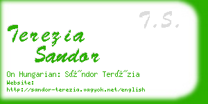 terezia sandor business card